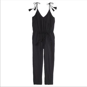 J Crew Black Tassel Jumpsuit XS
